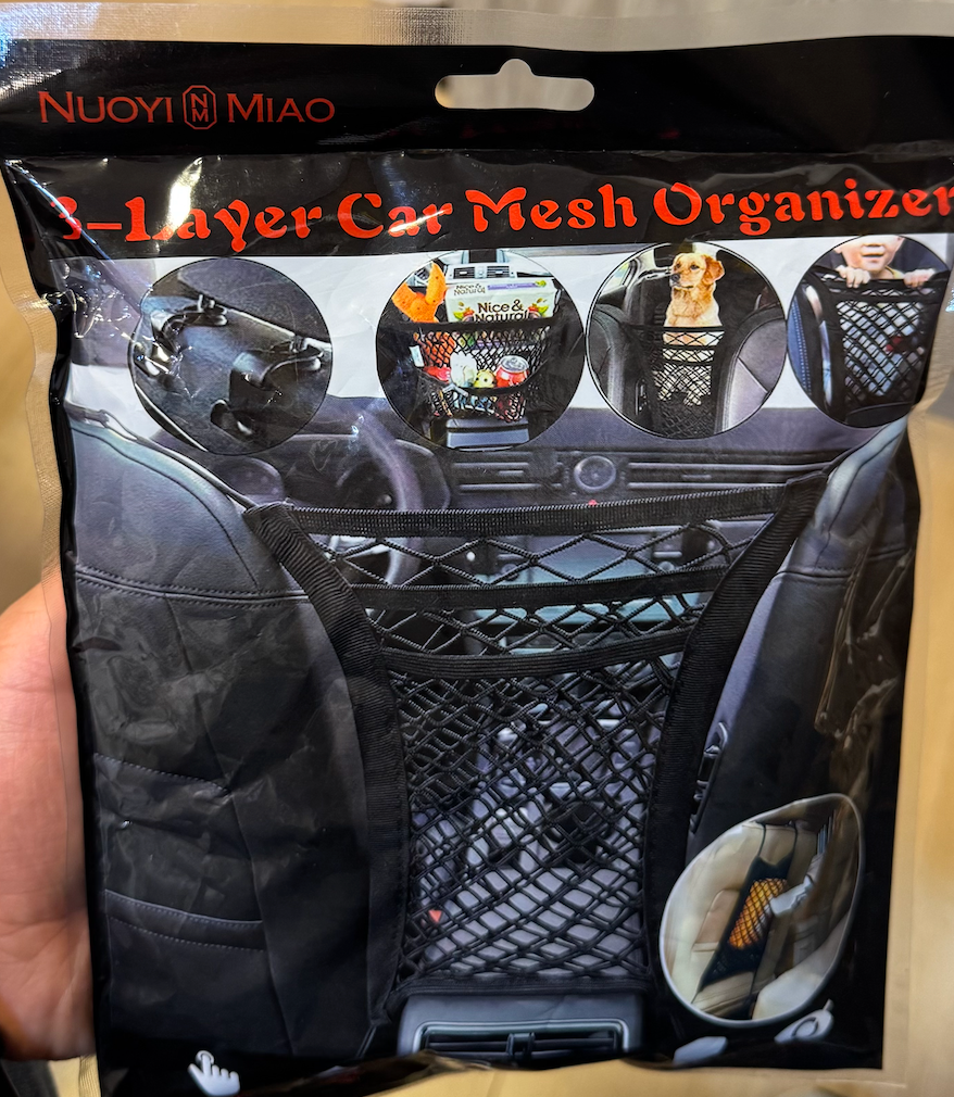 Bolsa de red de almacenamiento para coche entre asientos, divisor de coche, barrera para mascotas, bolsa de malla elástica, organizador, accesorios para automóvil