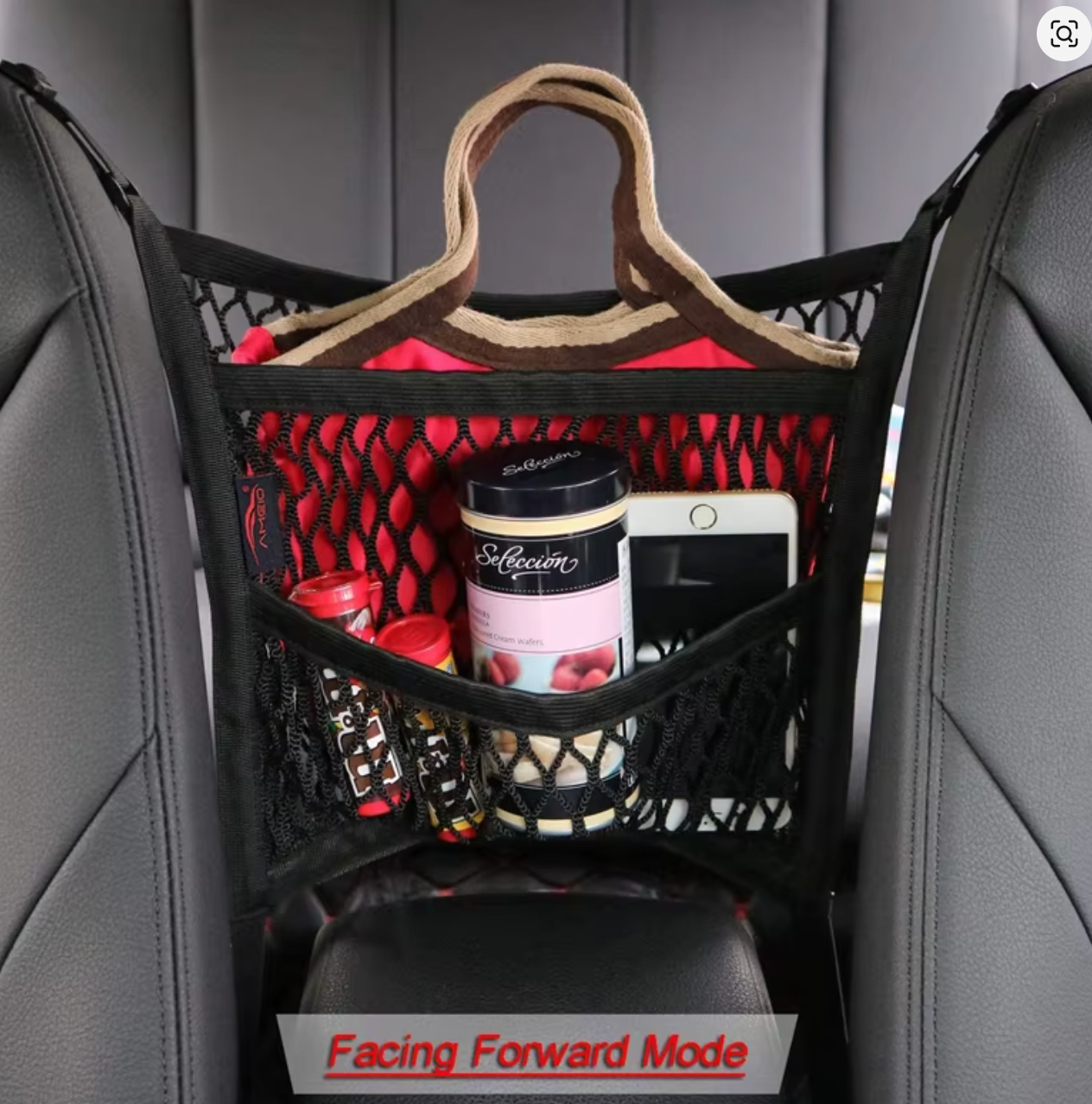 Bolsa de red de almacenamiento para coche entre asientos, divisor de coche, barrera para mascotas, bolsa de malla elástica, organizador, accesorios para automóvil